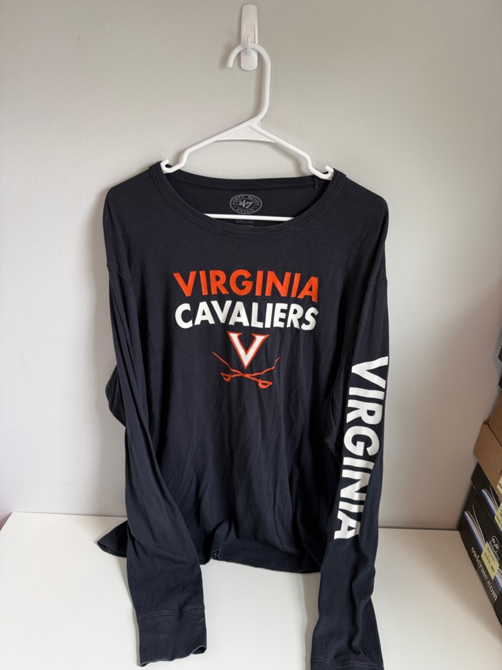 Virginia Cavaliers Long Sleeve Tee - Black with Orange & White -XL